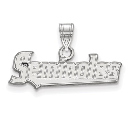 14K White Gold Logoart Florida State University Seminoles Script Small Pendant