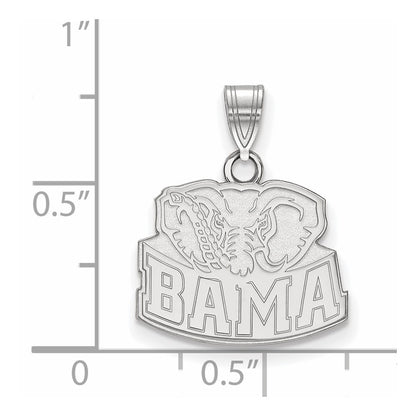 14K White Gold Logoart University Of Alabama Elephant Small Pendant