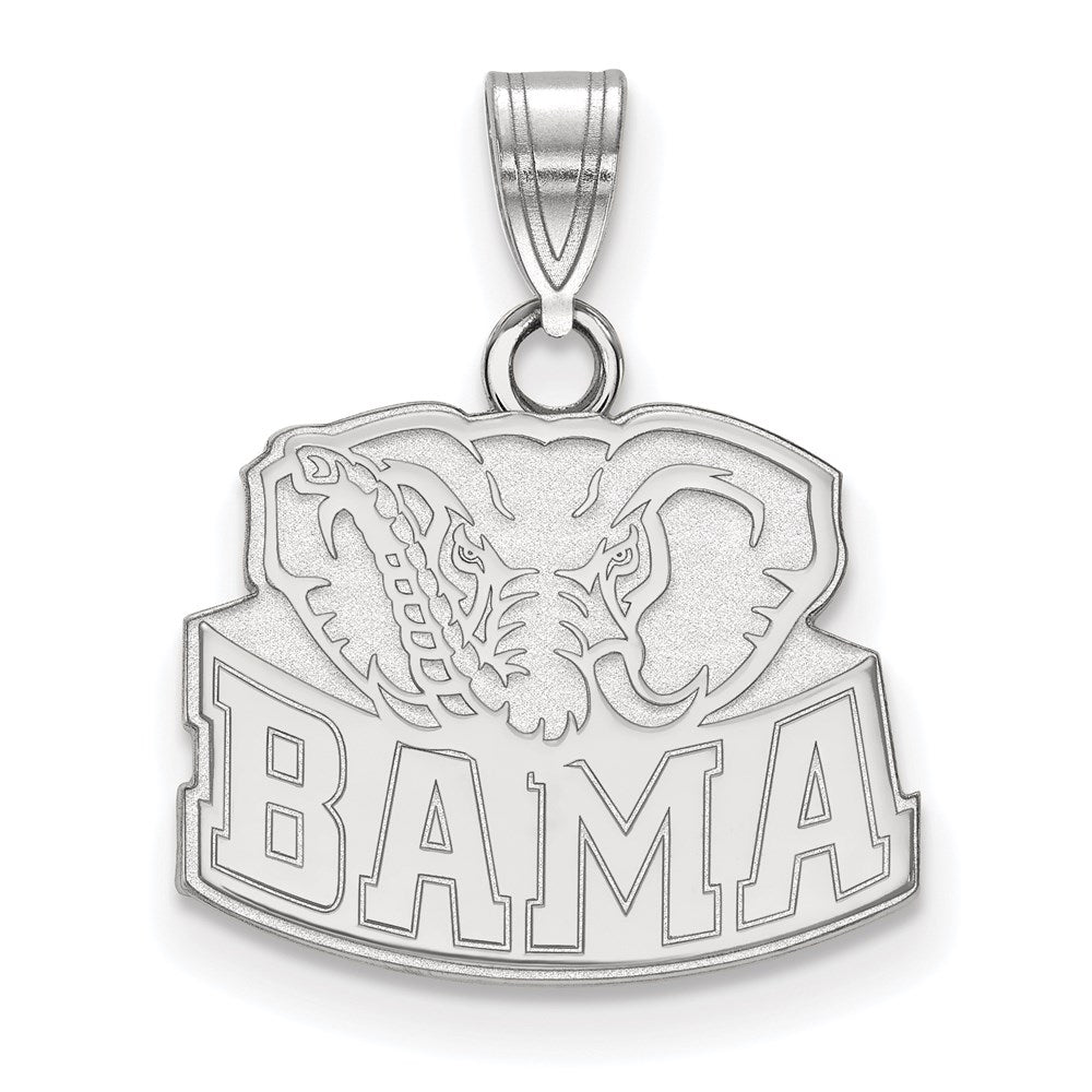 10K White Gold Logoart University Of Alabama Elephant Small Pendant