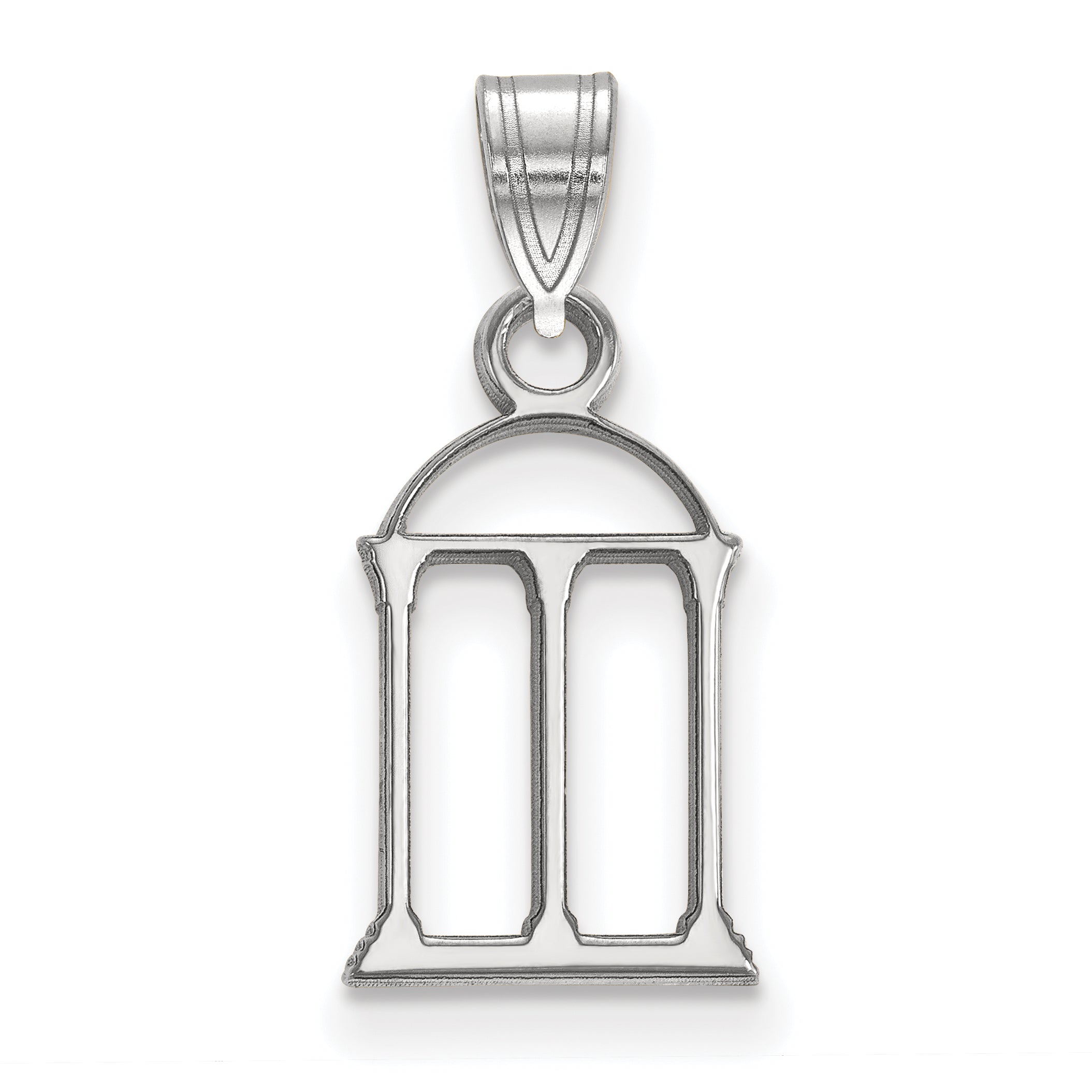 Sterling Silver Rhodium Plated Logoart University Of Georgia Arch Small Pendant