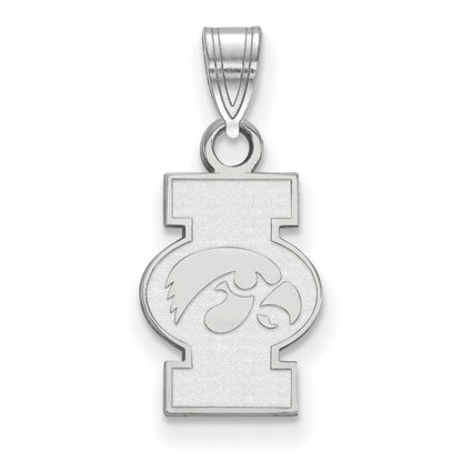 Sterling Silver Rhodium Plated Logoart University Of Iowa Small Pendant