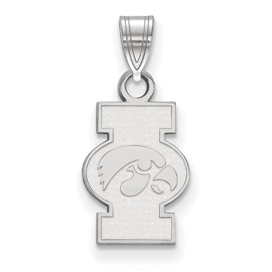 14K White Gold Logoart University Of Iowa Small Pendant