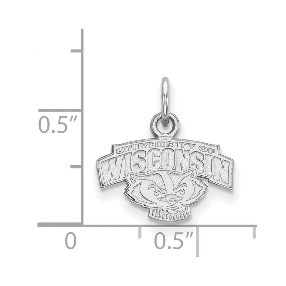 10K White Gold Logoart University Of Wisconsin Extra Small Pendant