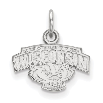 10K White Gold Logoart University Of Wisconsin Extra Small Pendant