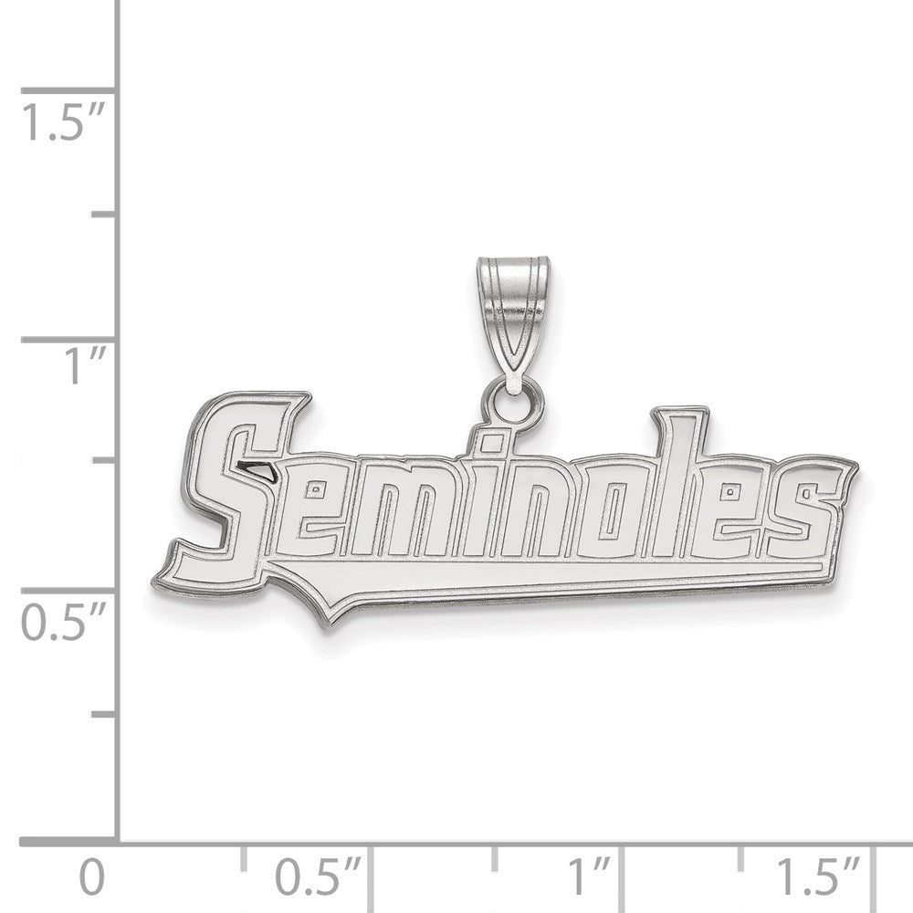 10K White Gold Logoart Florida State University Seminoles Script Large Pendant