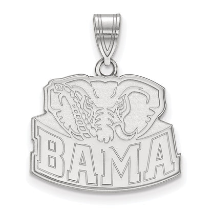 10K White Gold Logoart University Of Alabama Elephant Medium Pendant