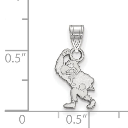 Sterling Silver Rhodium Plated Logoart University Of Iowa Hawk Mascot Small Pendant