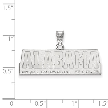 Sterling Silver Rhodium Plated Logoart University Of Alabama Crimson Tide Medium Pendant