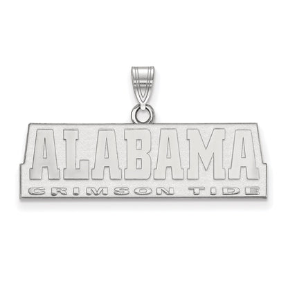 Sterling Silver Rhodium Plated Logoart University Of Alabama Crimson Tide Medium Pendant