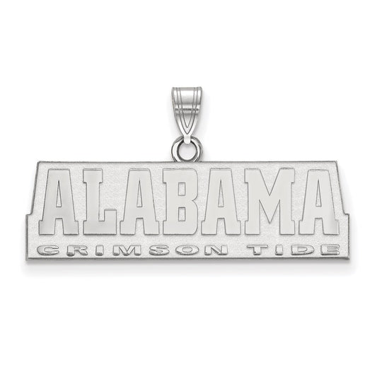 Sterling Silver Rhodium Plated Logoart University Of Alabama Crimson Tide Medium Pendant
