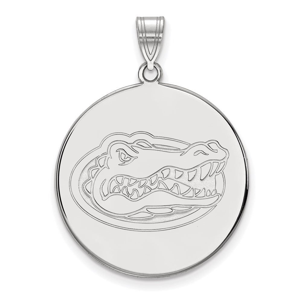 14K White Gold Logoart University Of Florida Gator Extra Large Disc Pendant