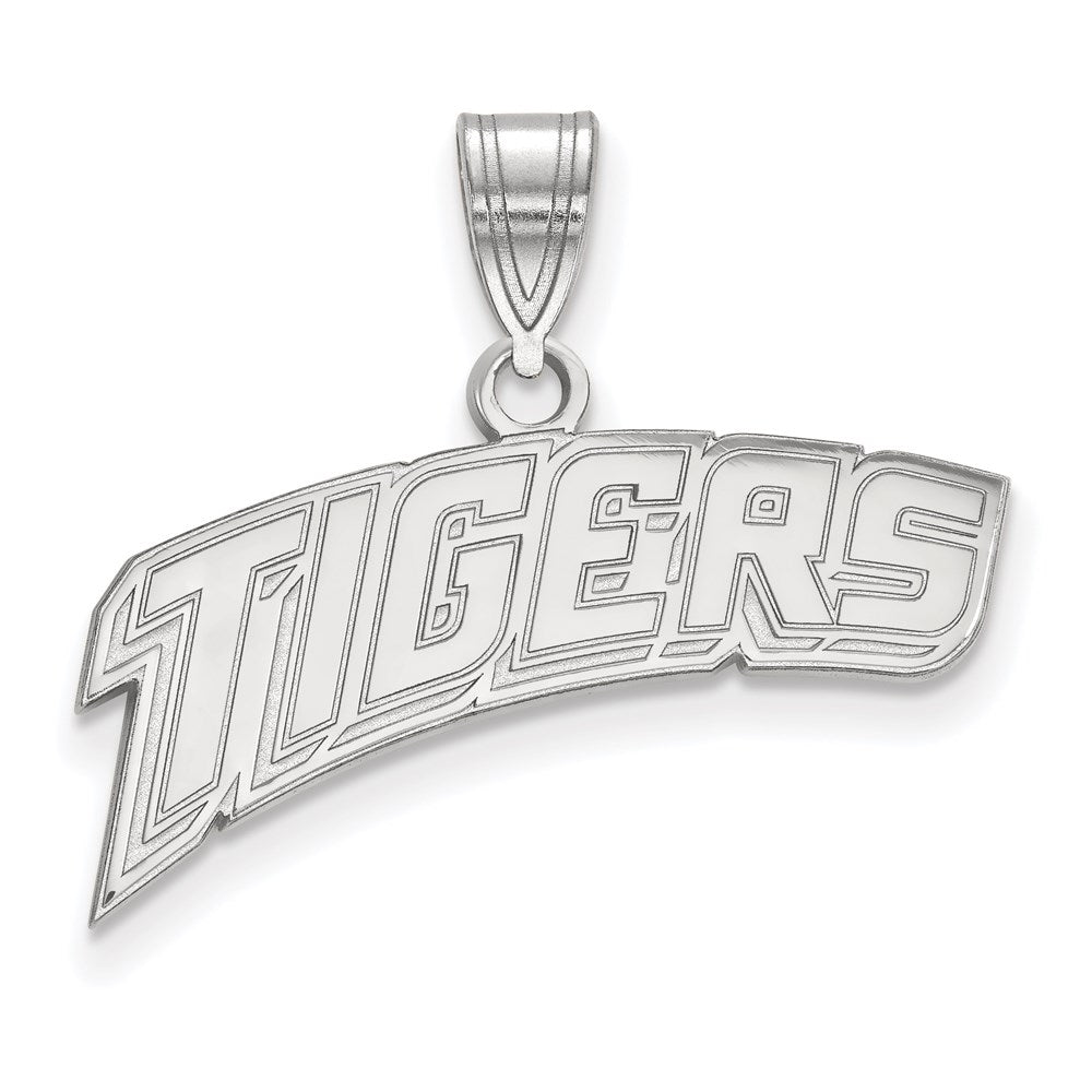 Sterling Silver Rhodium Plated Logoart Louisiana State University Tigers Medium Pendant