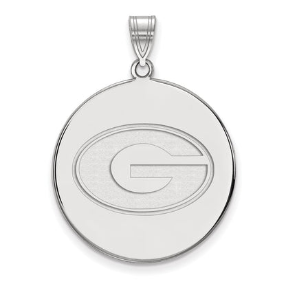 10K White Gold Logoart University Of Georgia Letter G Extra Large Disc Pendant