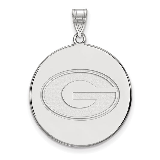 10K White Gold Logoart University Of Georgia Letter G Extra Large Disc Pendant