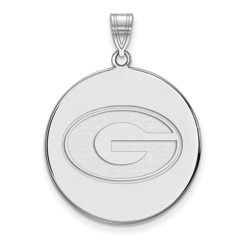 Sterling Silver Rhodium Plated Logoart University Of Georgia Letter G Extra Large Disc Pendant