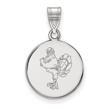 10K White Gold Logoart Virginia Tech Hokiebird Medium Disc Pendant