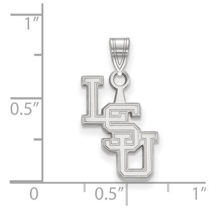 10K White Gold Logoart Louisiana State University L S U Small Pendant