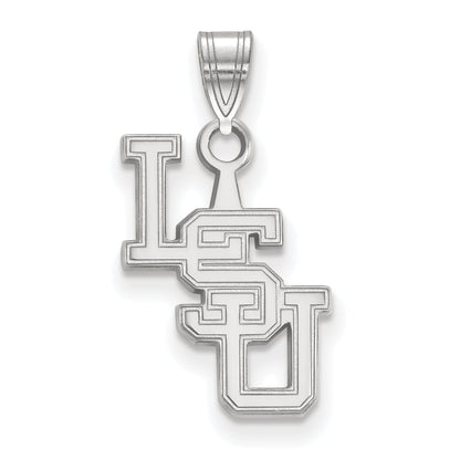 Sterling Silver Rhodium Plated Logoart Louisiana State University L S U Small Pendant