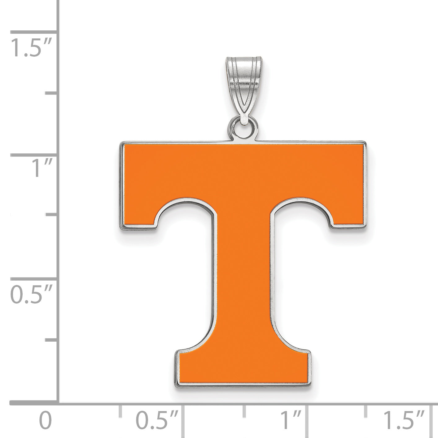 Sterling Silver Rhodium Plated Logoart University Of Tennessee Letter T Extra Large Enameled Pendant