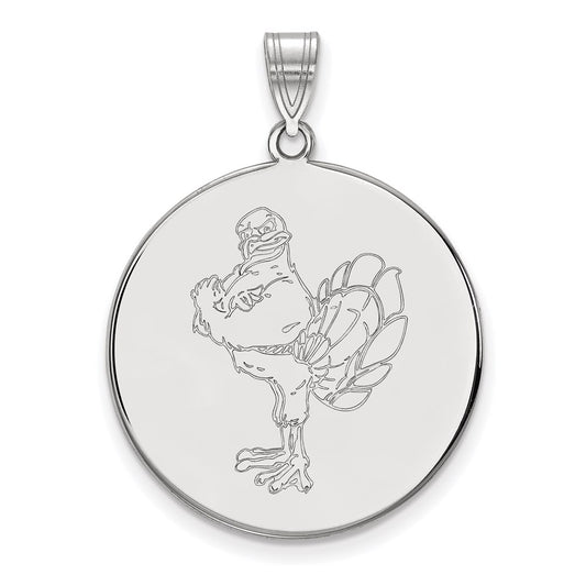 14K White Gold Logoart Virginia Tech Hokiebird Extra Large Disc Pendant