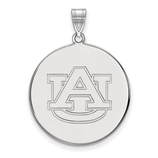 14K White Gold Logoart Auburn University Extra Large Disc Pendant