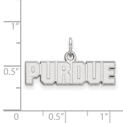 Sterling Silver Rhodium Plated Logoart Purdue University Block Type Extra Small Pendant