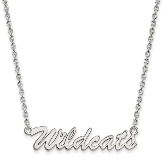 Sterling Silver Rhodium Plated Logoart University Of Kentucky Wildcats Script Medium Pendant 18 Inch Necklace