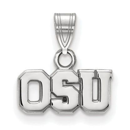Sterling Silver Rhodium Plated Logoart The Ohio State University O S U Small Pendant