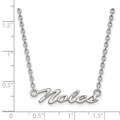 Sterling Silver Rhodium Plated Logoart Florida State University Noles Script Medium Pendant 18 Inch Necklace