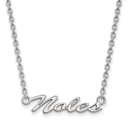 Sterling Silver Rhodium Plated Logoart Florida State University Noles Script Medium Pendant 18 Inch Necklace