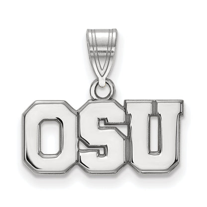 Sterling Silver Rhodium Plated Logoart The Ohio State University O S U Medium Pendant
