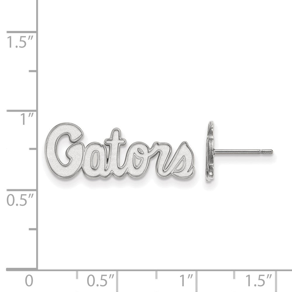 10K White Gold Logoart University Of Florida Gators Script Extra Small Post Earrings