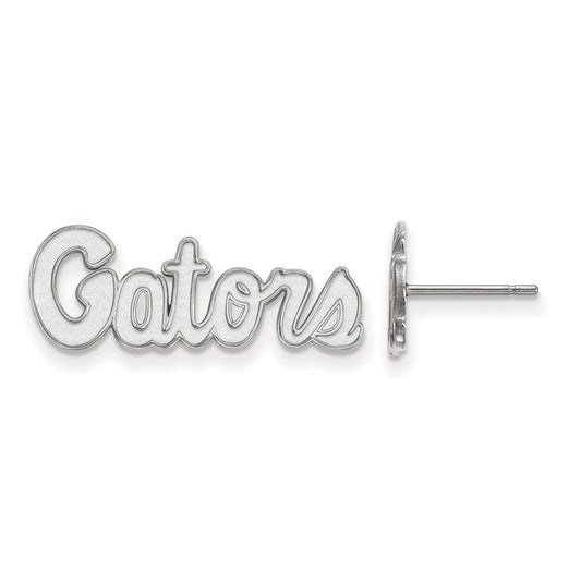 10K White Gold Logoart University Of Florida Gators Script Extra Small Post Earrings