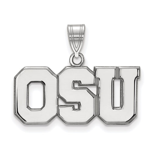 Sterling Silver Rhodium Plated Logoart The Ohio State University O S U Large Pendant