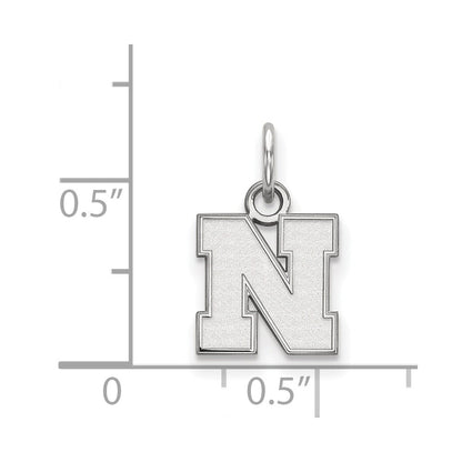 10K White Gold Logoart University Of Nebraska Letter N Extra Small Pendant