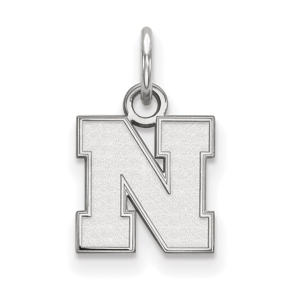 14K White Gold Logoart University Of Nebraska Letter N Extra Small Pendant