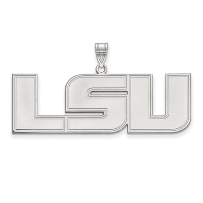 10K White Gold Logoart Louisiana State University L S U Extra Large Pendant