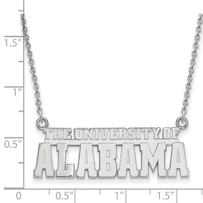 Sterling Silver Rhodium Plated Logoart The University Of Alabama Large Pendant 18 Inch Necklace