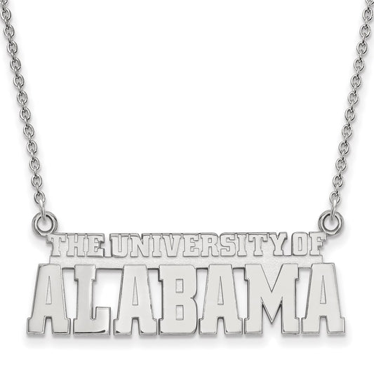 14K White Gold Logoart The University Of Alabama Large Pendant 18 Inch Necklace