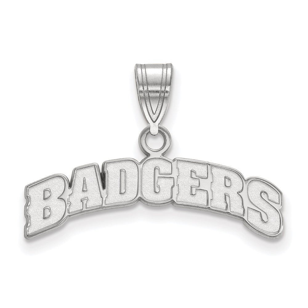 Sterling Silver Rhodium Plated Logoart University Of Wisconsin Badgers Medium Pendant