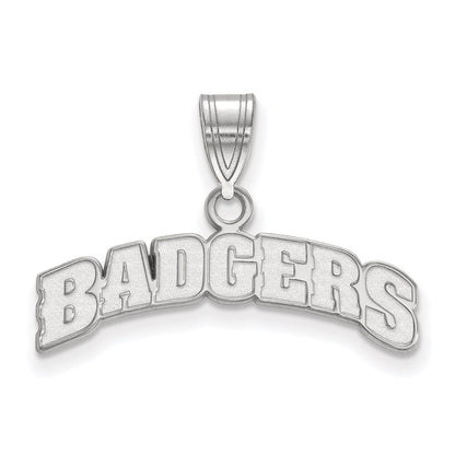 10K White Gold Logoart University Of Wisconsin Badgers Medium Pendant