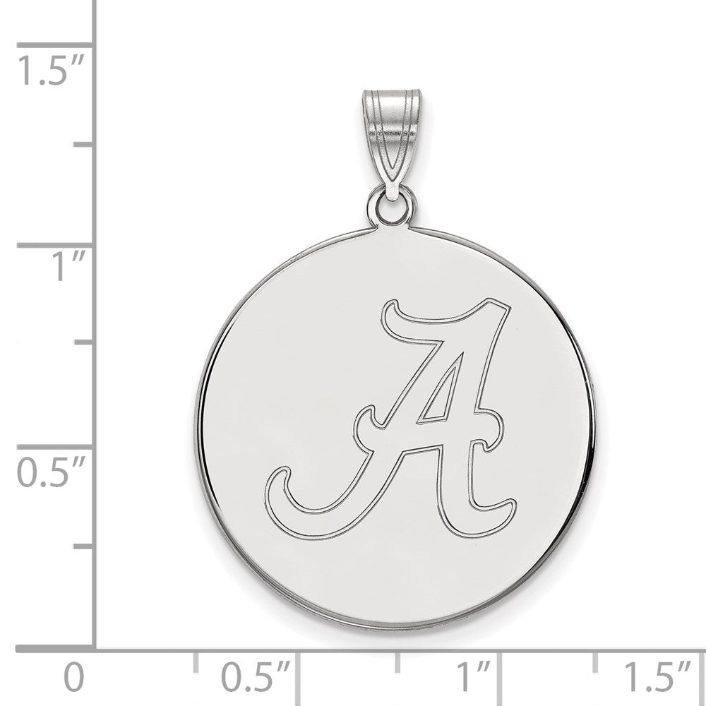 Sterling Silver Rhodium Plated Logoart University Of Alabama Letter A Extra Large Disc Pendant