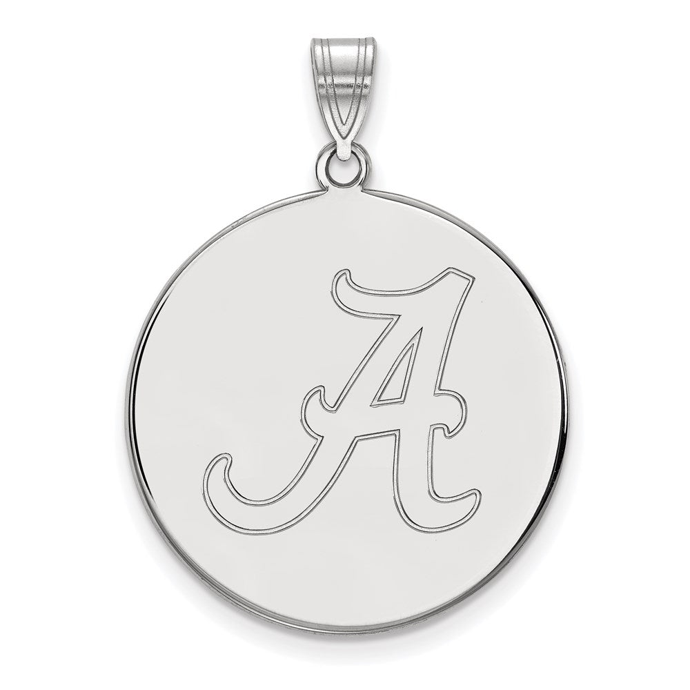 Sterling Silver Rhodium Plated Logoart University Of Alabama Letter A Extra Large Disc Pendant