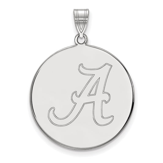 Sterling Silver Rhodium Plated Logoart University Of Alabama Letter A Extra Large Disc Pendant