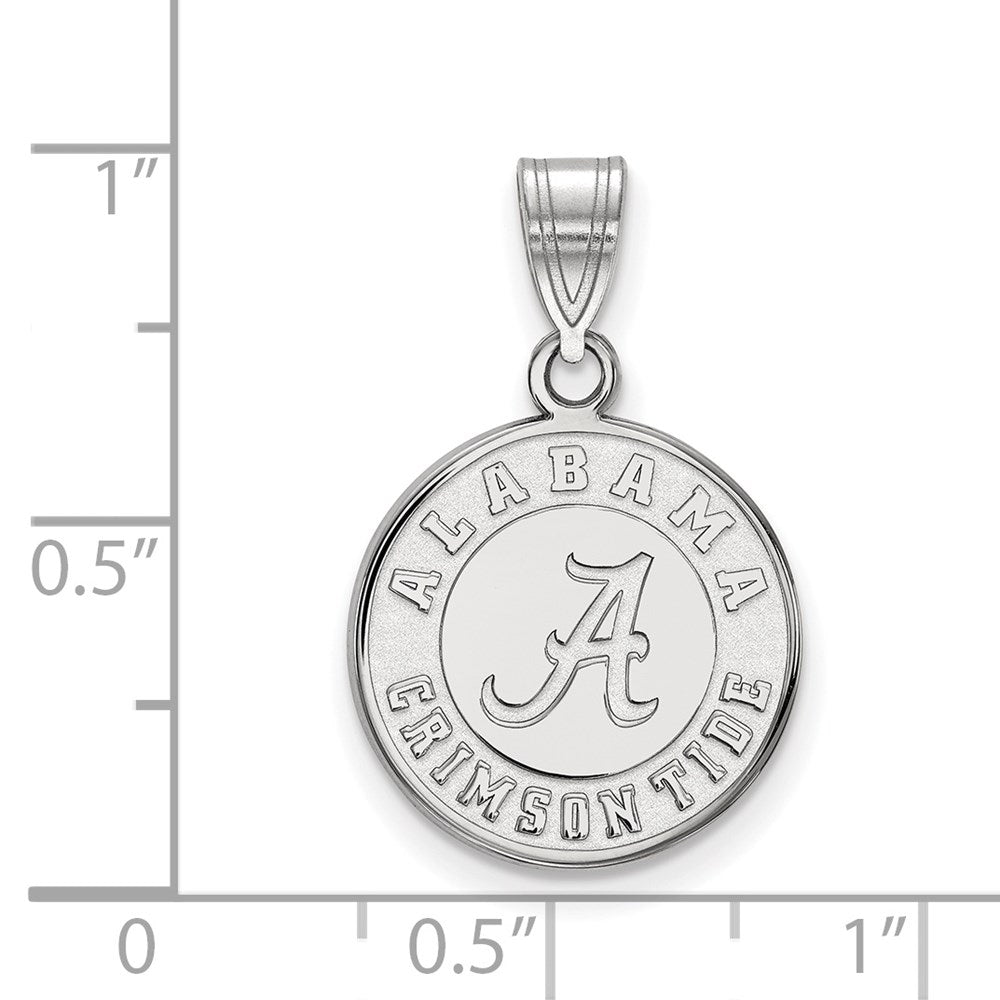 10K White Gold Logoart University Of Alabama Crimson Tide Medium Disc Pendant