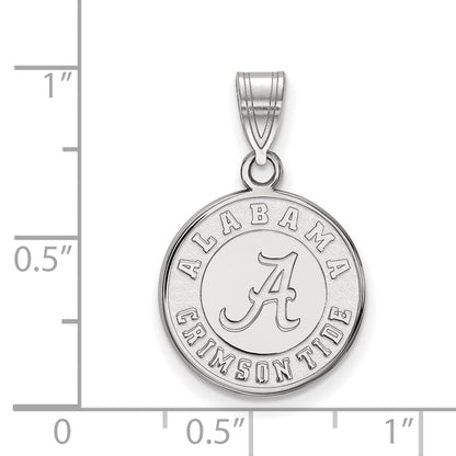 10K White Gold Logoart University Of Alabama Crimson Tide Medium Disc Pendant