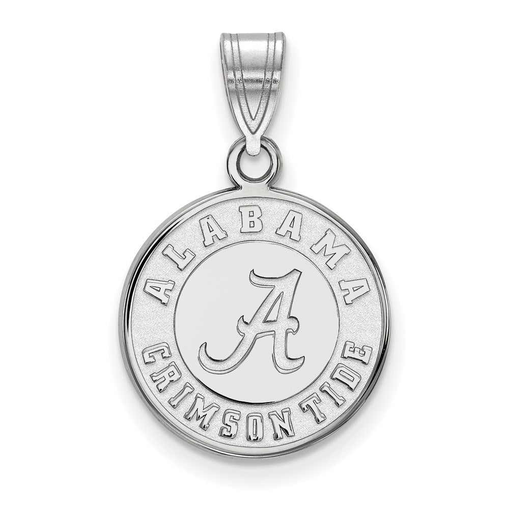 10K White Gold Logoart University Of Alabama Crimson Tide Medium Disc Pendant