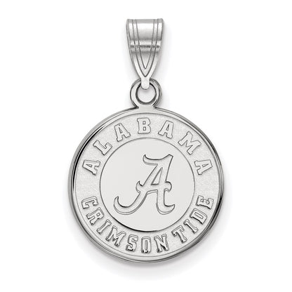 10K White Gold Logoart University Of Alabama Crimson Tide Medium Disc Pendant