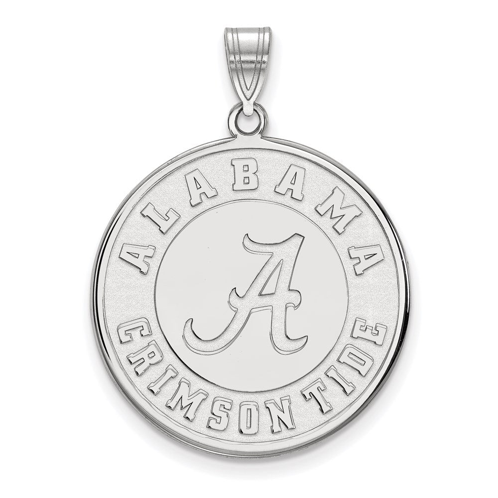 10K White Gold Logoart University Of Alabama Crimson Tide Extra Large Disc Pendant