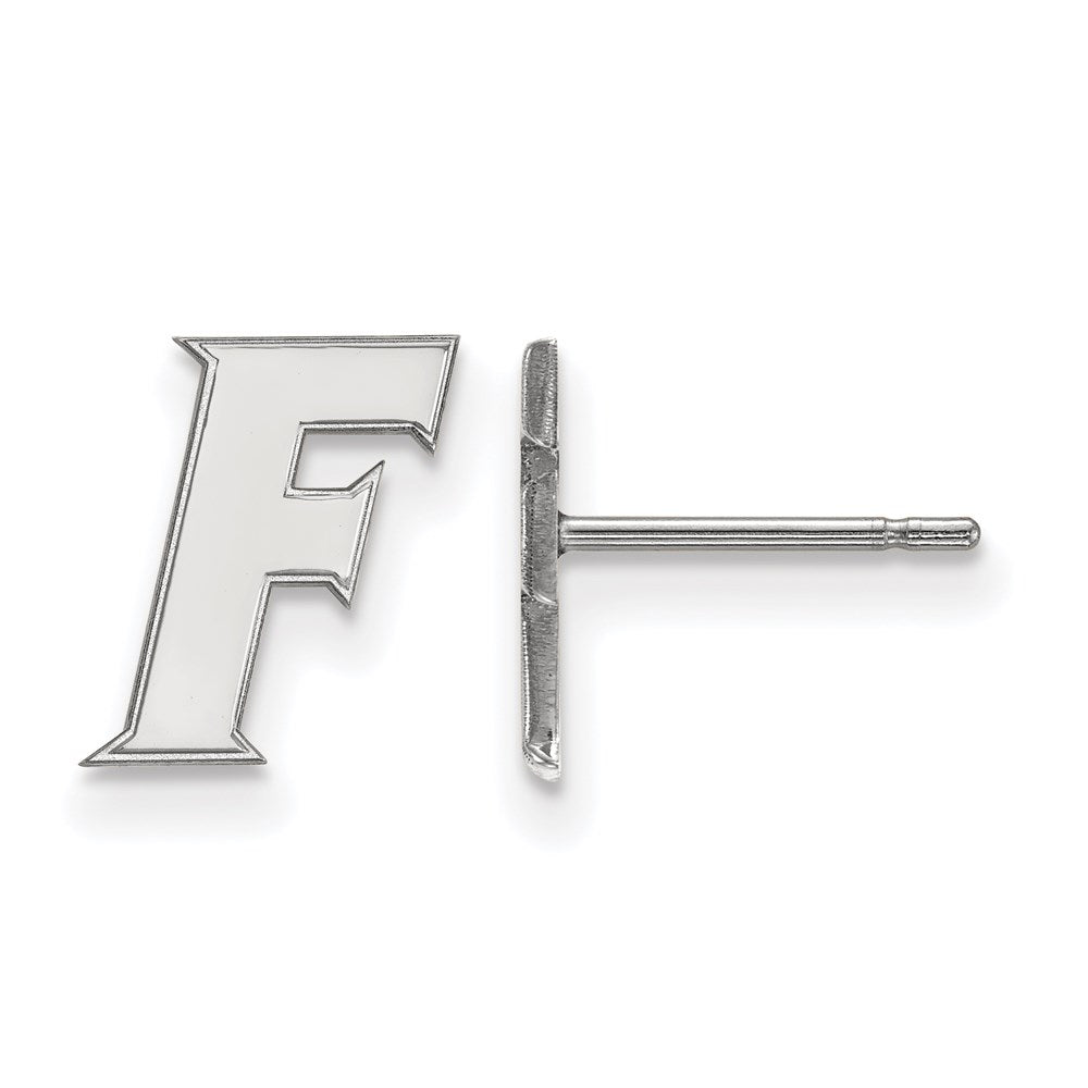 14K White Gold Logoart University Of Florida Letter F Extra Small Post Earrings